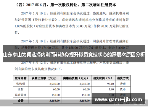 山东泰山为何选择内训而非热身提升球员竞技状态的深层次原因分析