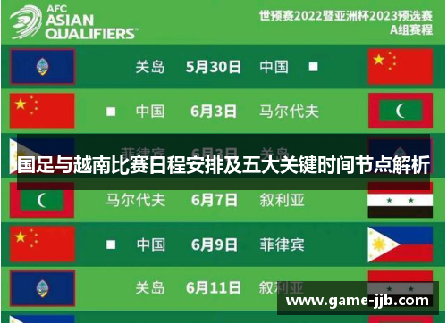 国足与越南比赛日程安排及五大关键时间节点解析
